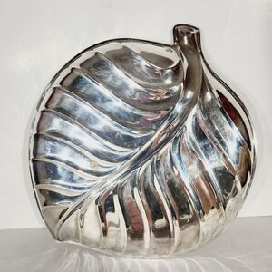 International Silver Co Leaf Serving Tray Decorative Tropical MCM Platter Plated